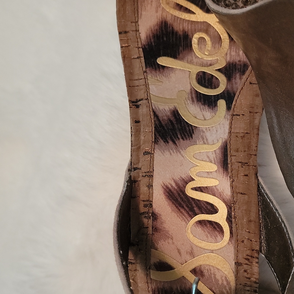 Sam Edelman Wedge Suede Sandal with Rhinestones - Picture 3 of 6